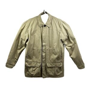 Eddie Bauer Utility Field Jacket Mens XL Tall Tan Chore Coat Removable Liner